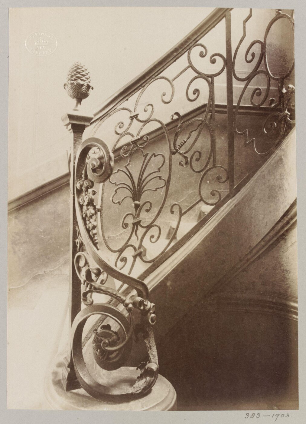 Atget, Jean-Eugène-Auguste, Staircase, Hotel du President, Paris, France