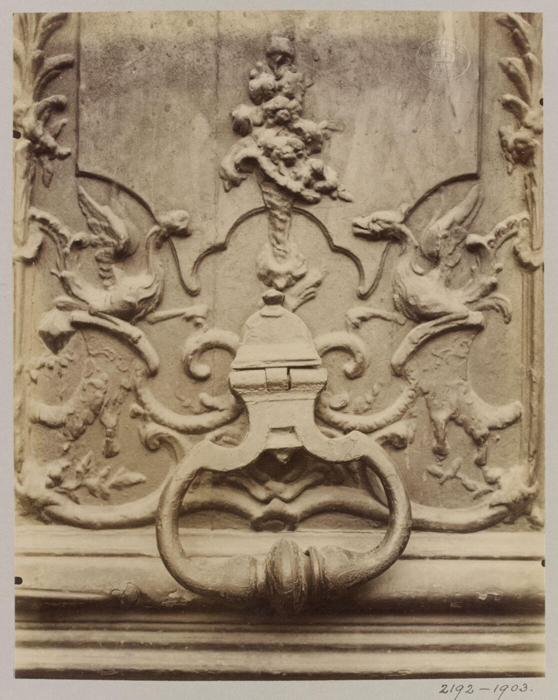 Atget, Jean-Eugène-Auguste, Door Knocker, Rue St Antoine, Paris, France