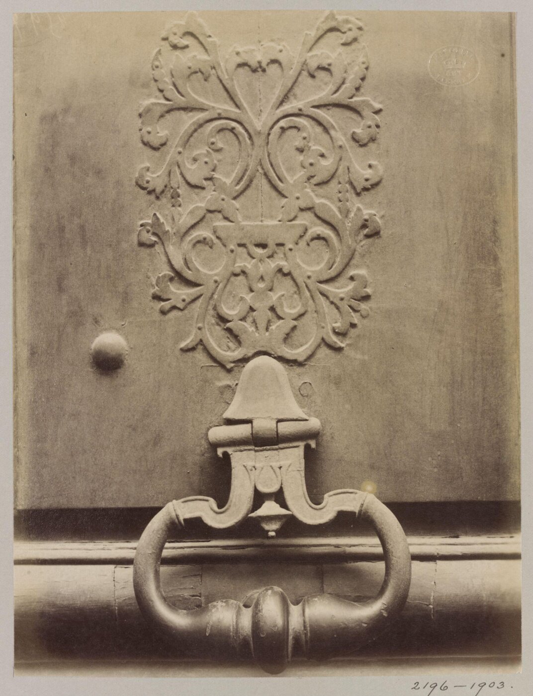 Atget, Jean-Eugène-Auguste, Door Knocker, Rue de la Chaise, Paris, France