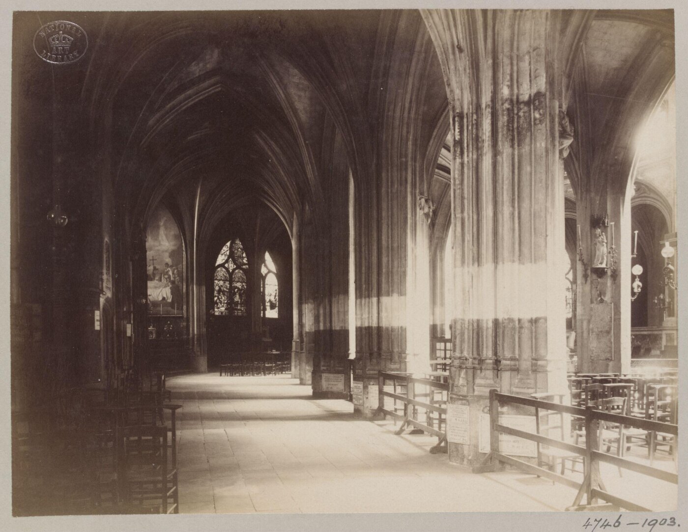 Atget, Jean-Eugène-Auguste, Interior, Church of St Severin, Paris, France