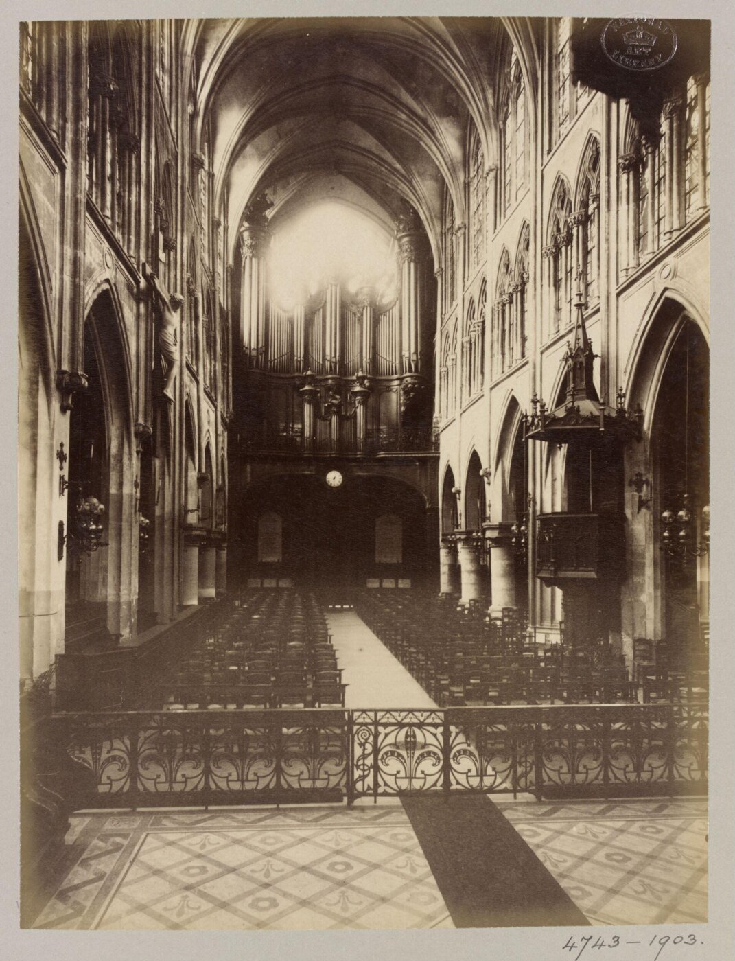Atget, Jean-Eugène-Auguste, Interior, Church of St Severin, Paris, France
