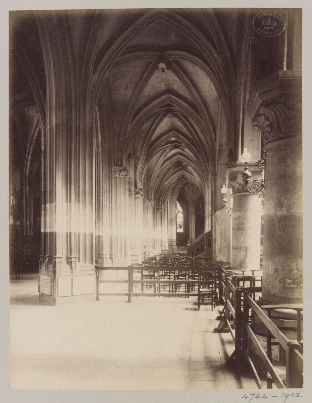 Atget, Jean-Eugène-Auguste, Interior, Church of St Severin, Paris, France