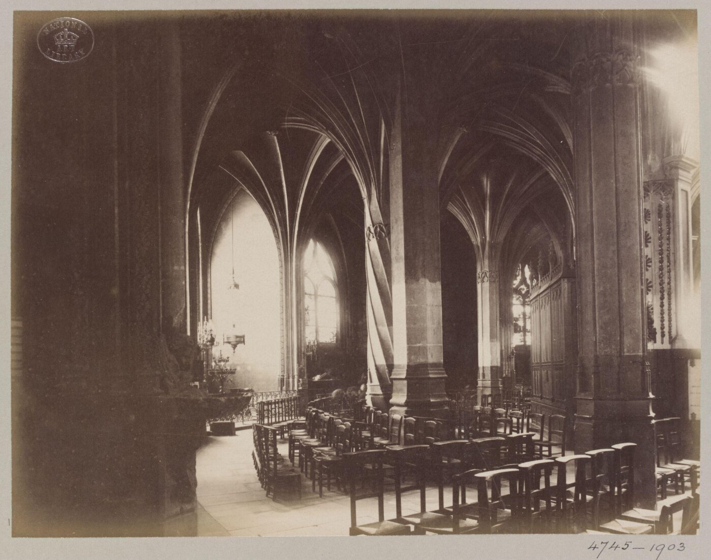 Atget, Jean-Eugène-Auguste, Interior, Church of St Severin, Paris, France