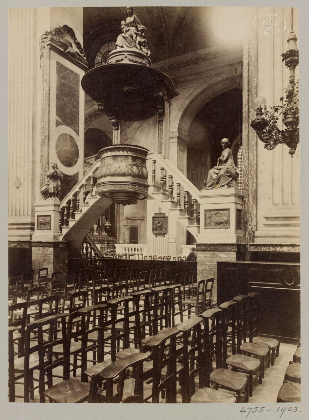 Atget, Jean-Eugène-Auguste, Interior, Church of St Sulpice, Paris, France