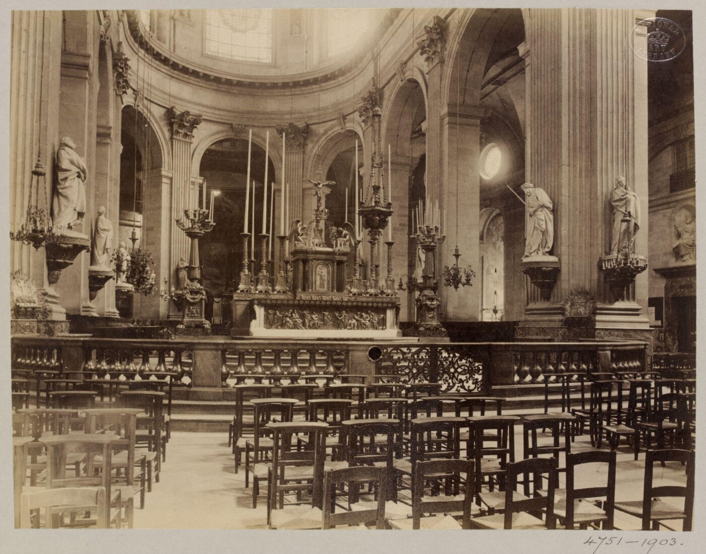 Atget, Jean-Eugène-Auguste, Altar, Church of St Sulpice, Paris, France