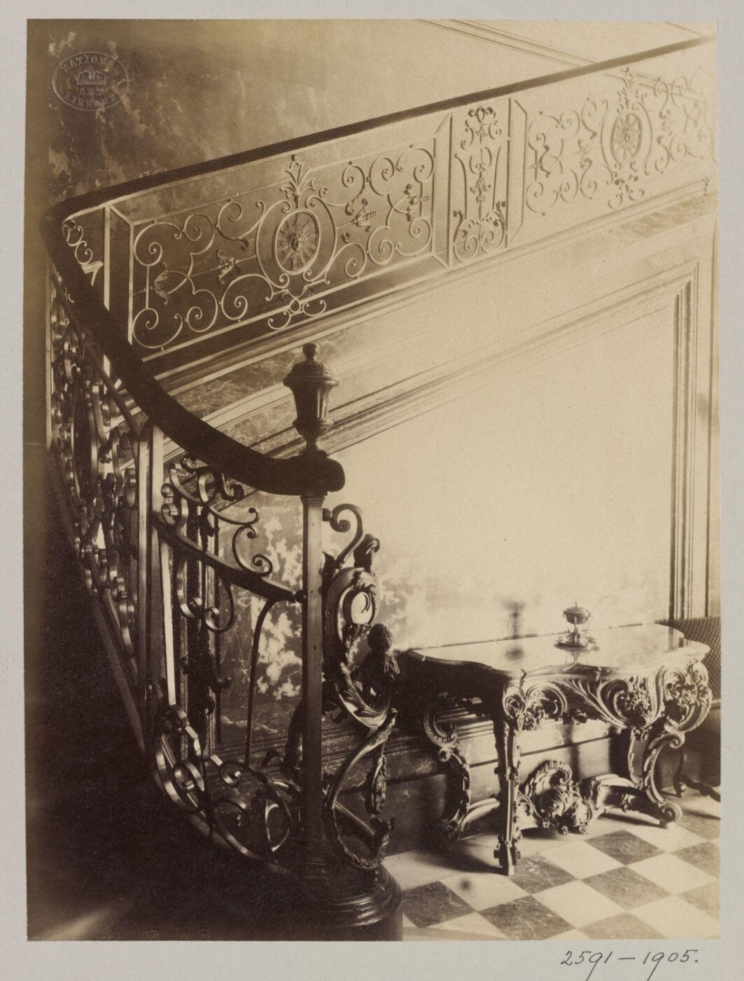 Atget, Jean-Eugène-Auguste, Staircase, Austrian Embassy, Paris, France