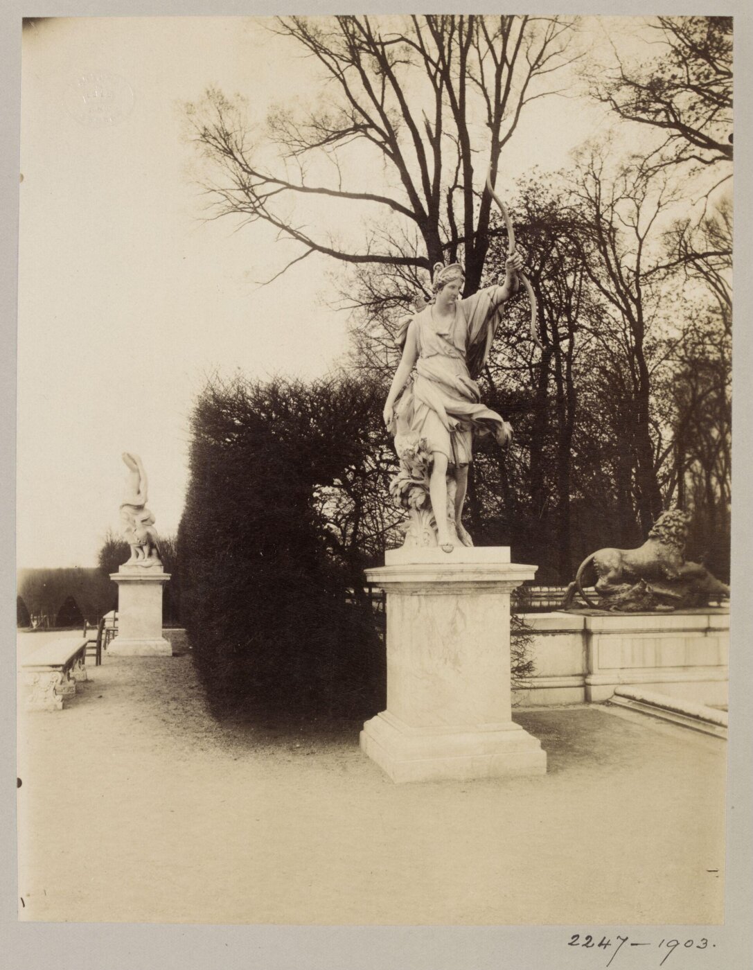 Atget, Jean-Eugène-Auguste, Sculpture of Diana, Versailles, France