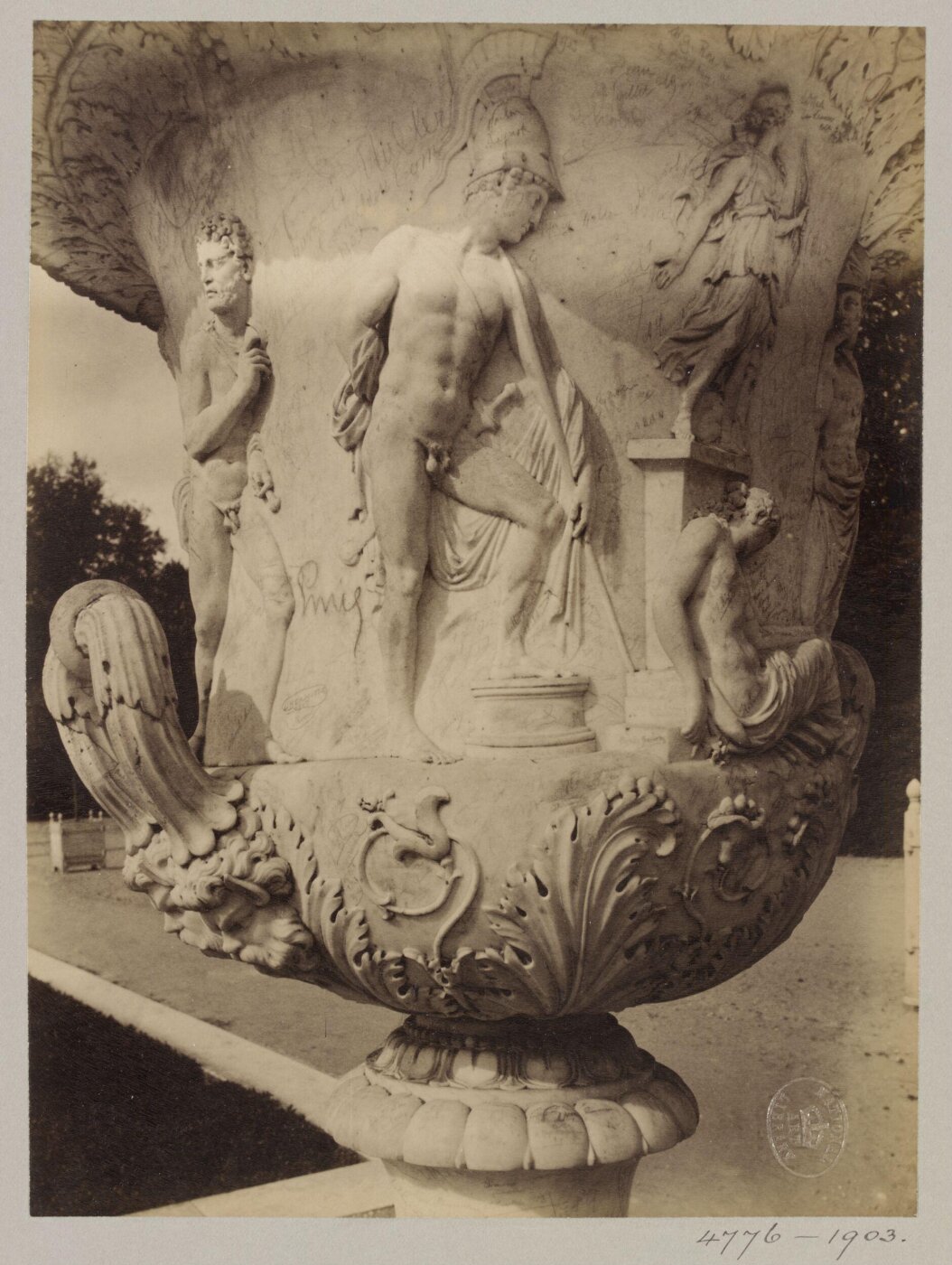 Atget, Jean-Eugène-Auguste, Detail of Vase, Versailles, France