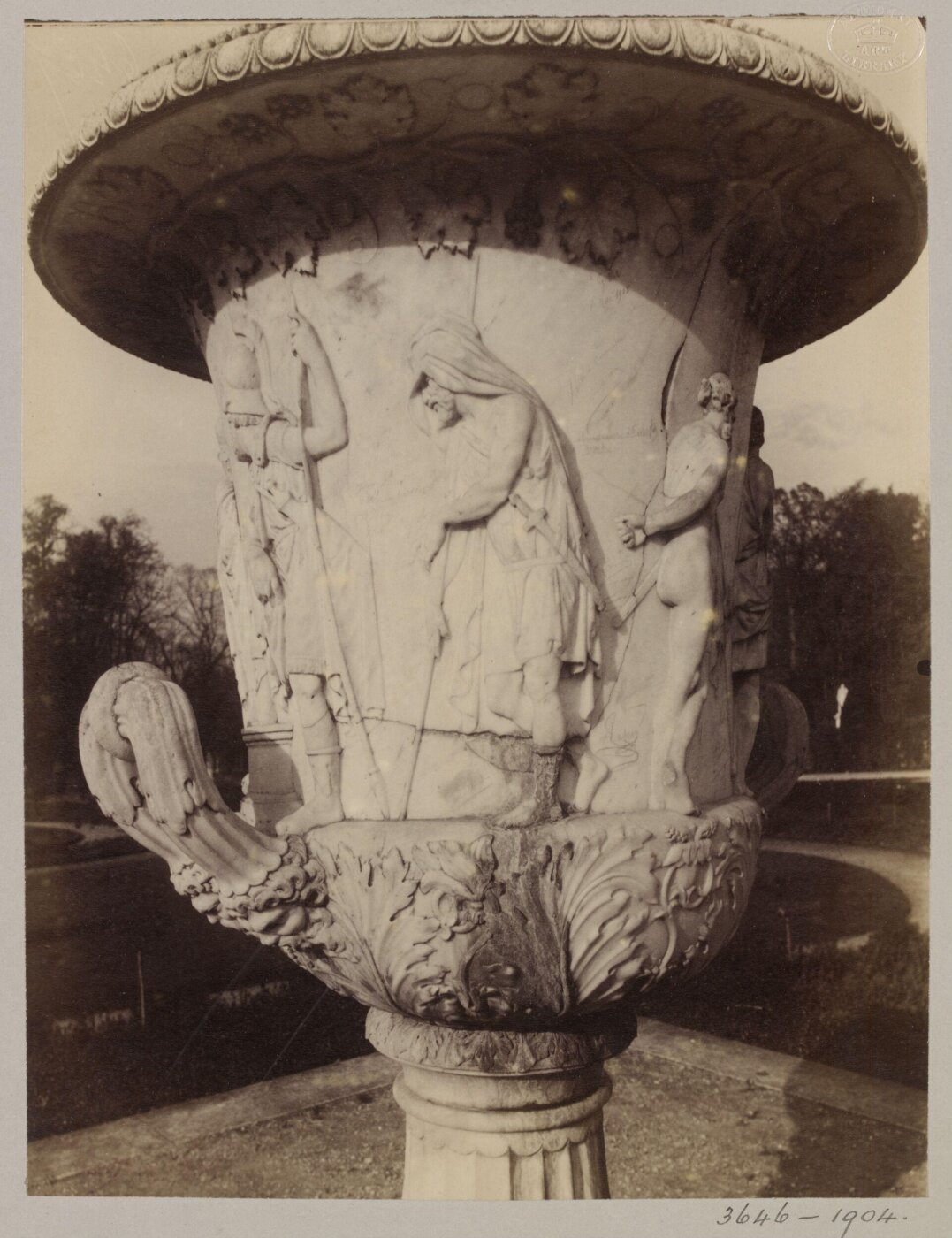 Atget, Jean-Eugène-Auguste, Detail of Vase, Versailles, France