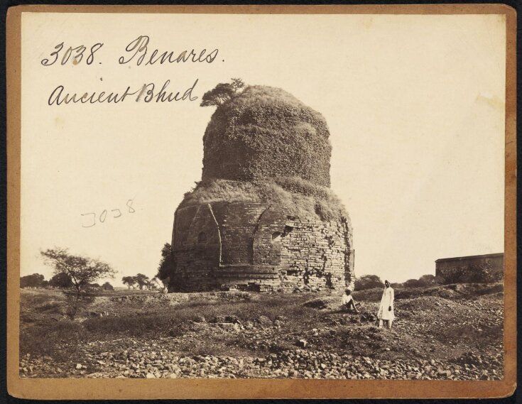 Benares.  Ancient Bhud top image