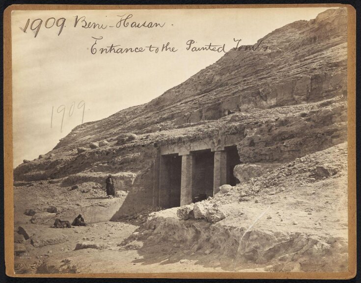 Beni-Hassan.  Entrance to the Painted Tombs top image