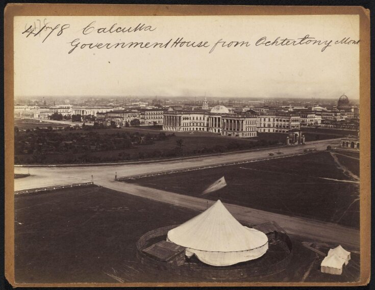 Calcutta.  Government House from the Ochterlony Mont. top image