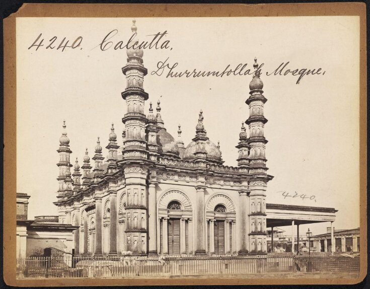 Calcutta.  Dhurrumtollah Mosque top image