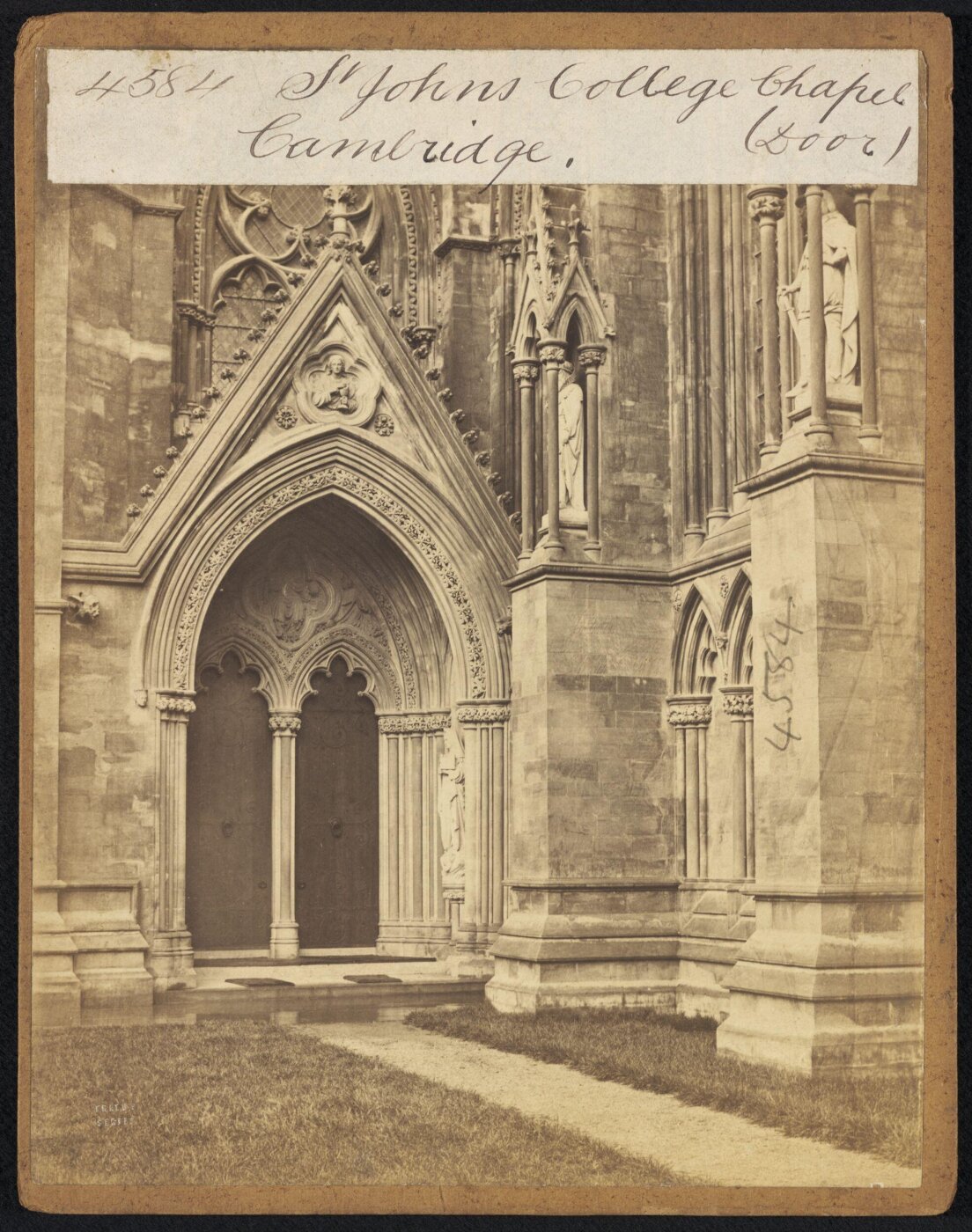 Francis Frith, St. John's College Chapel (Door). Cambridge
