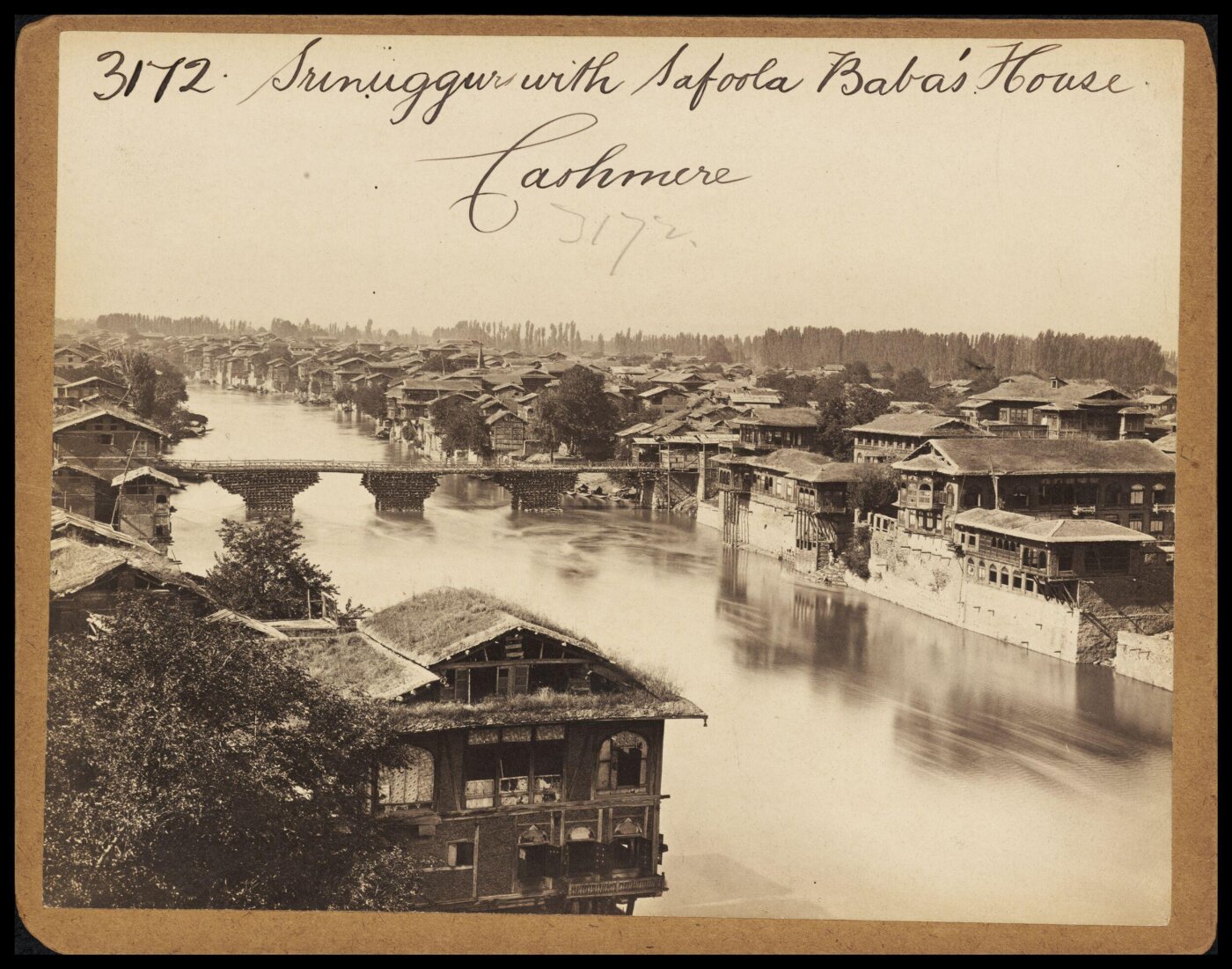 Francis Frith, Srinuggur with Safoola Baba's House. Cashmere