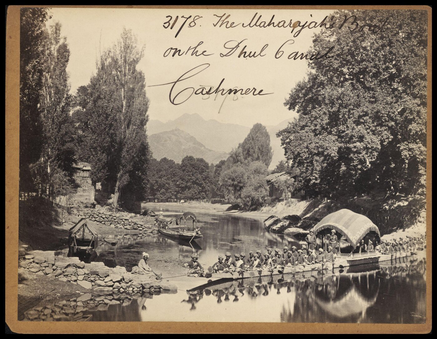 Francis Frith, The Maharajah's Boat on the Dhul Canal.  Cashmere
