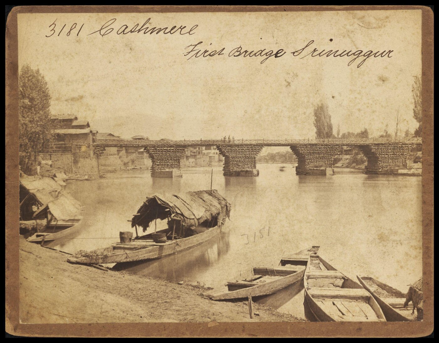 Francis Frith, Cashmere.  First Bridge Srinuggur