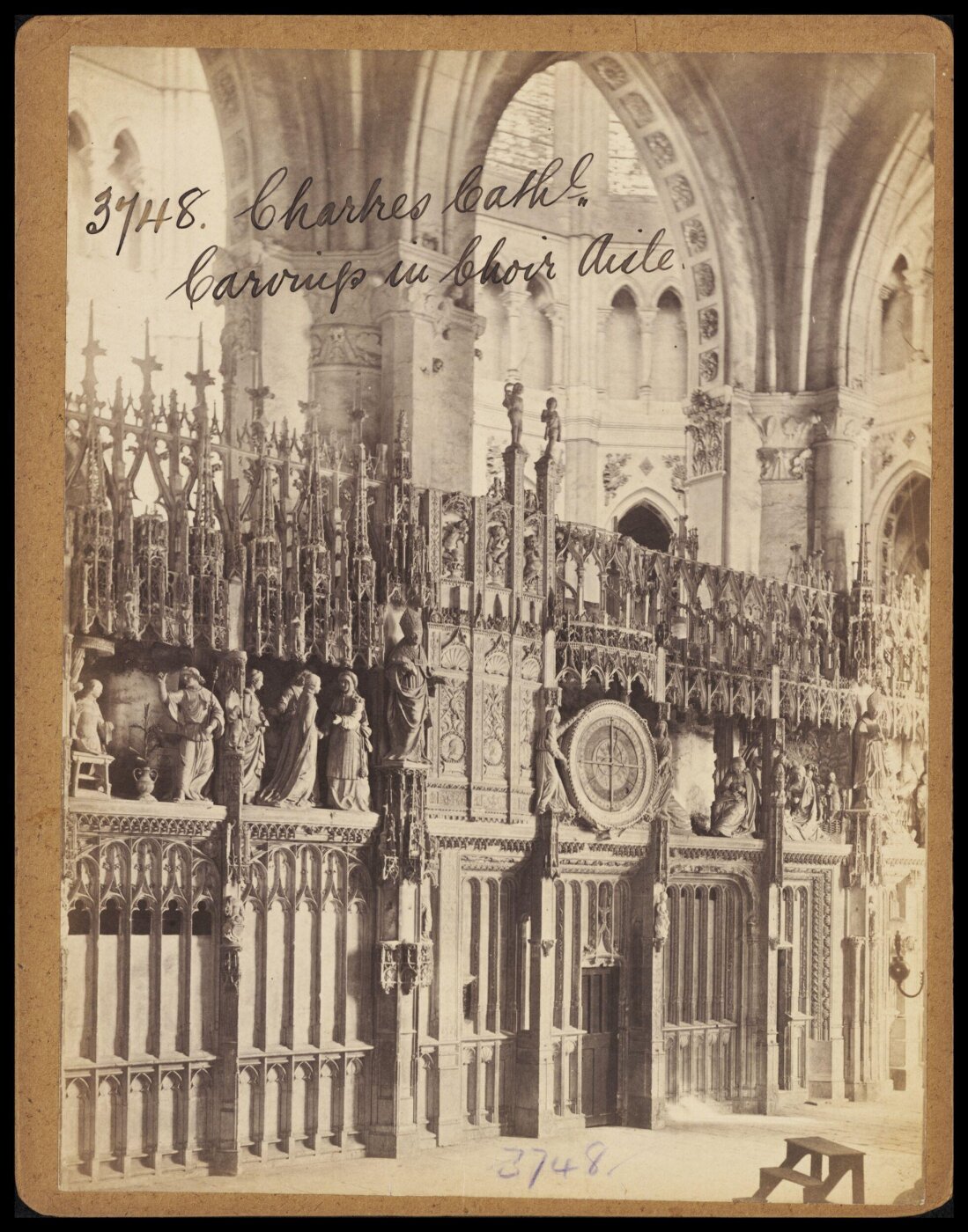 Francis Frith, Chartres Cath'l.  Carvings in Choir Aisle