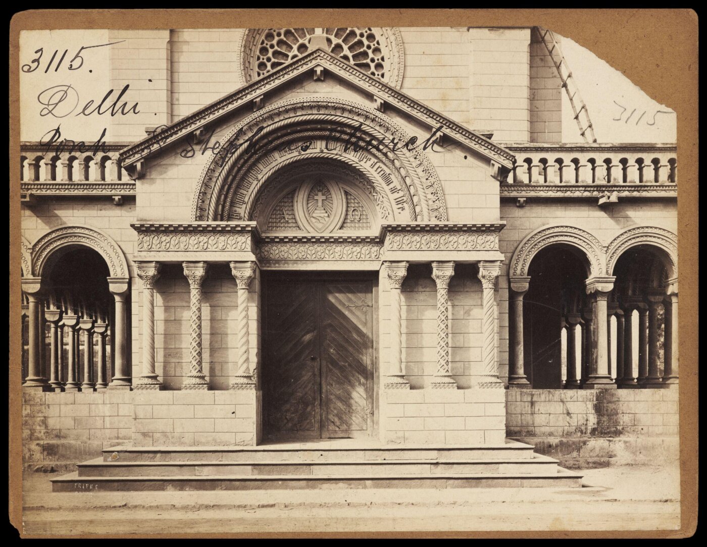 Francis Frith, Delhi.  Porch.  St. Stephen's Church
