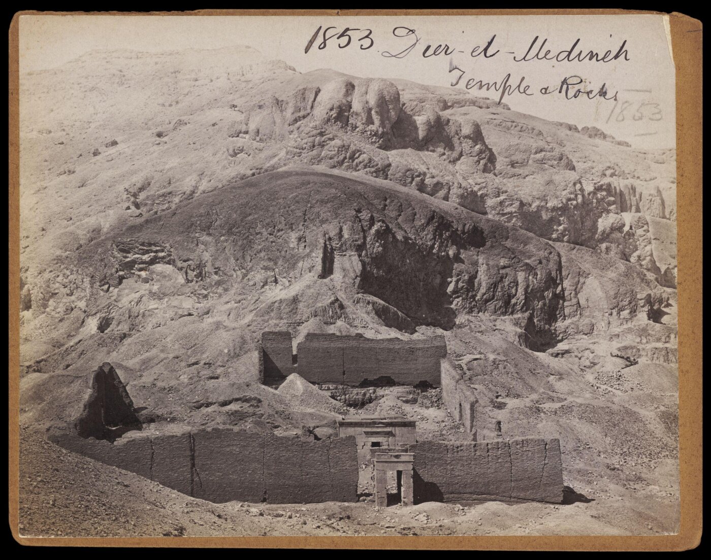 Francis Frith, Dier-el-Medineh.  Temple & Rocks