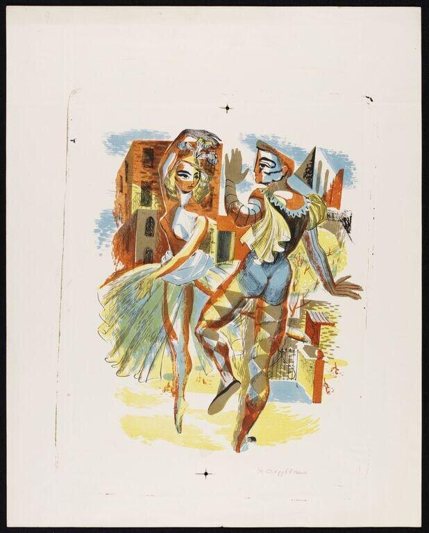 Two Harlequin Figures