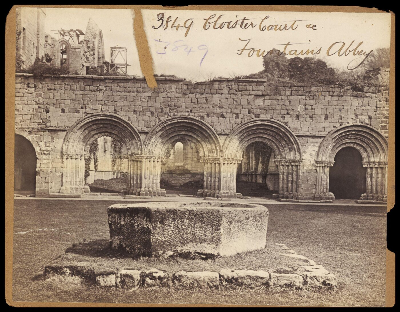 Francis Frith, Cloister Court.  Fountains Abbey