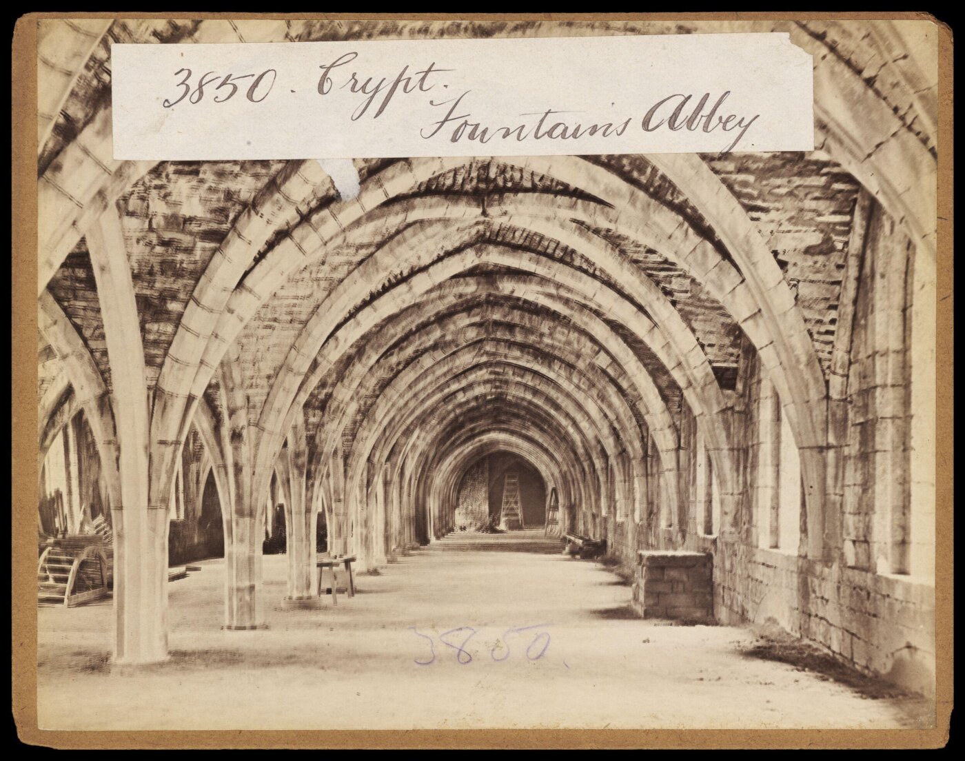 Francis Frith, Crypt.  Fountains Abbey