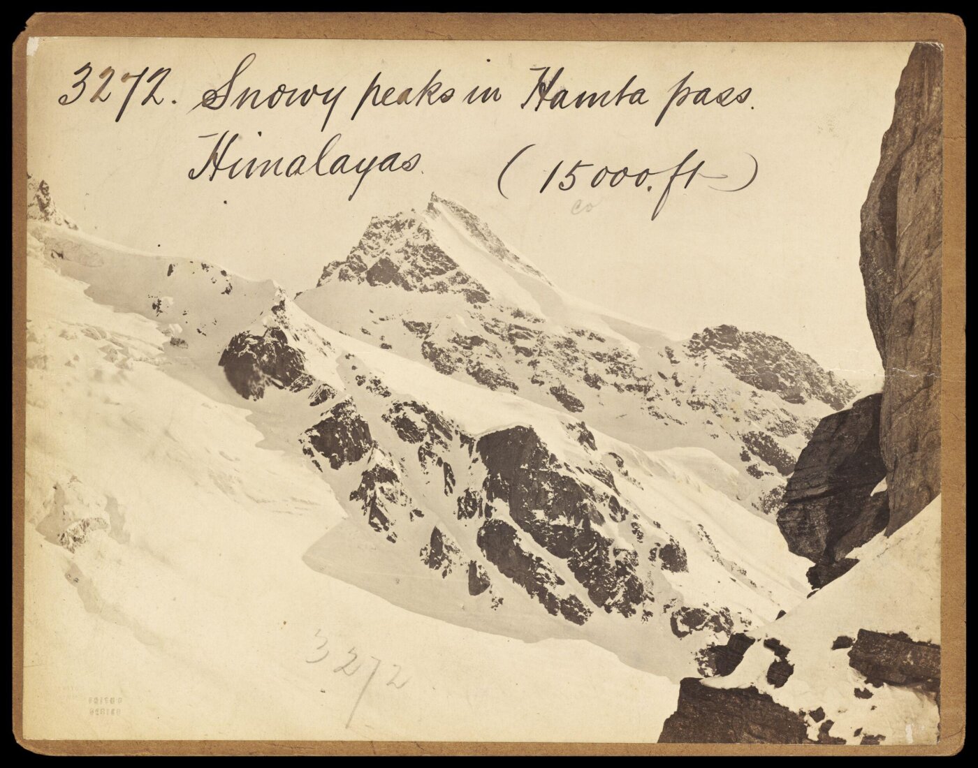 Francis Frith, Snowy Peaks in Hamta Pass. Himalayas (15000 feet)