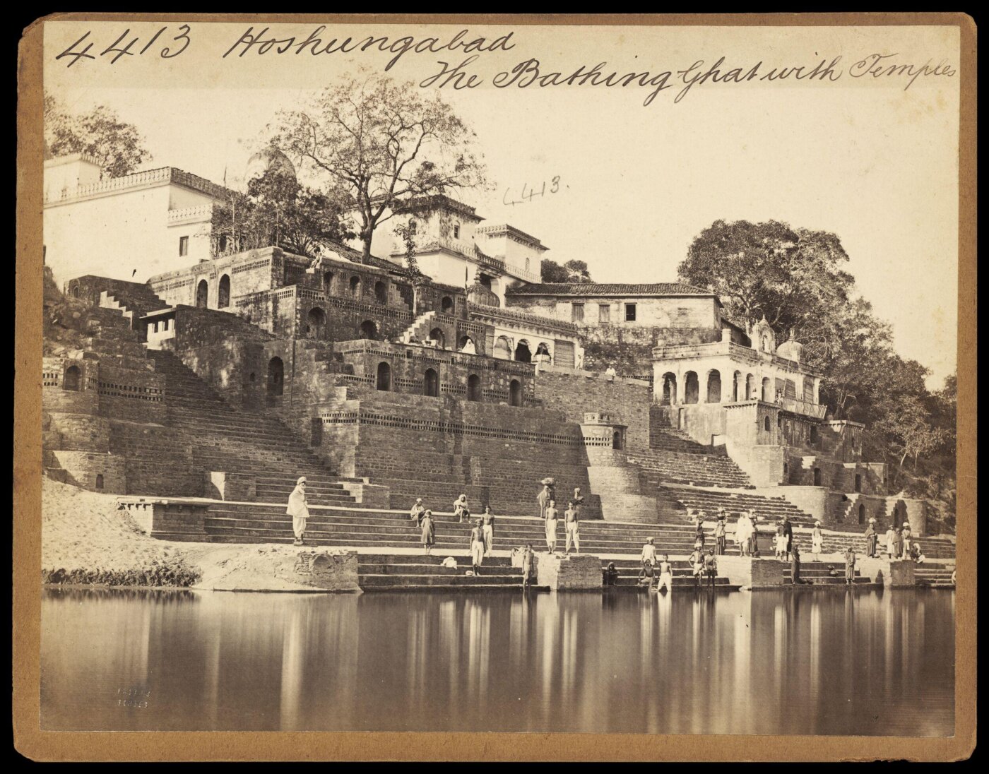 Francis Frith, Hoshungabad The Bathing Ghat with Temple