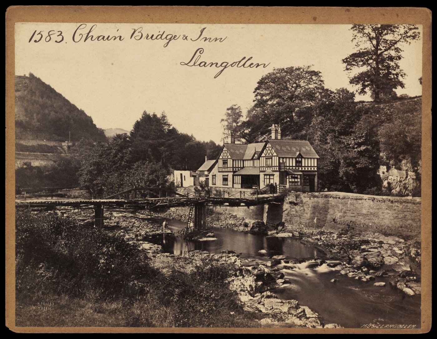 Francis Frith, Chain Bridge & Inn Llangollen