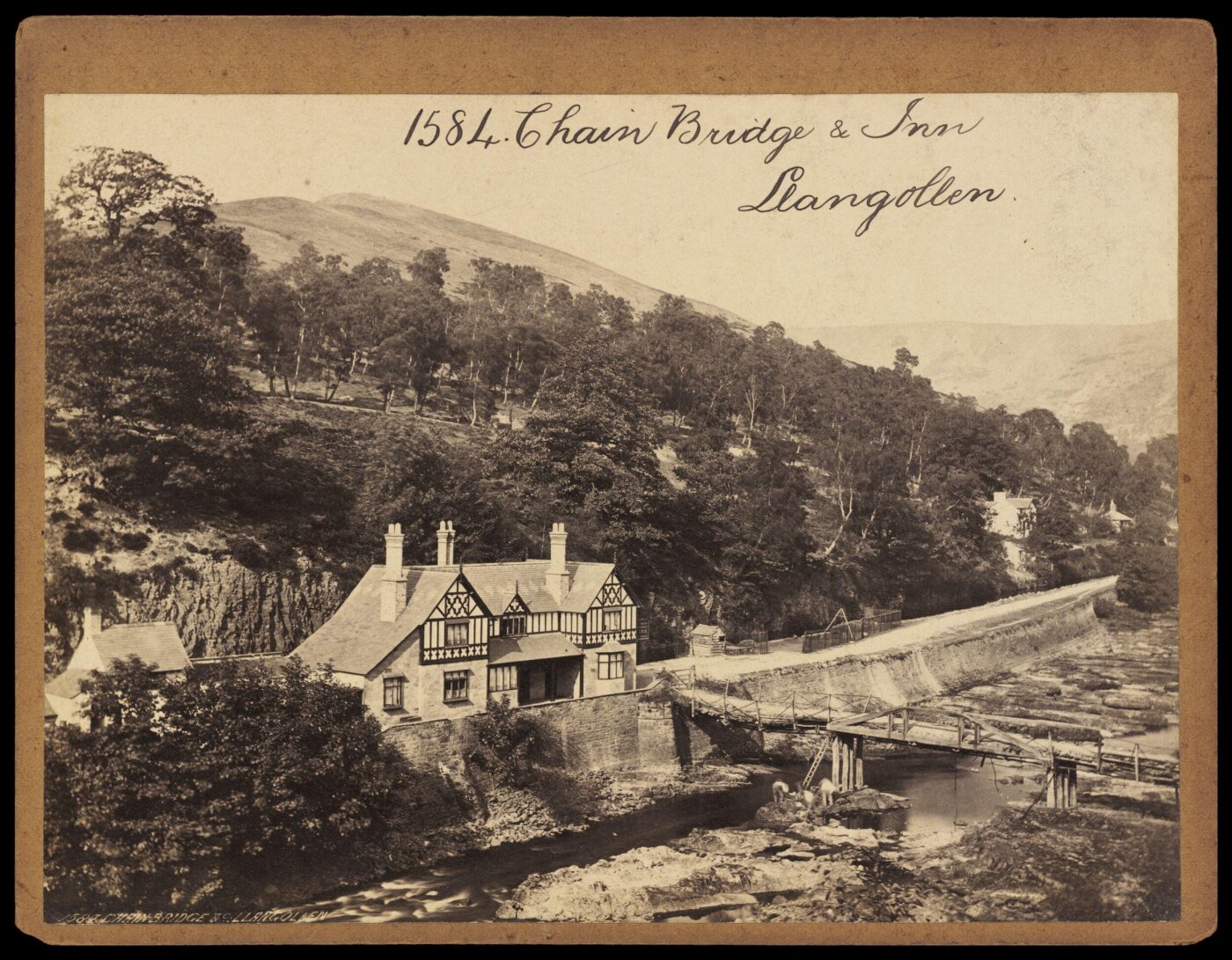 Francis Frith, Chain Bridge & Inn Llangollen