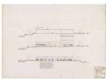 Section and elevations for the Herman Miller Factory, Bath, UK