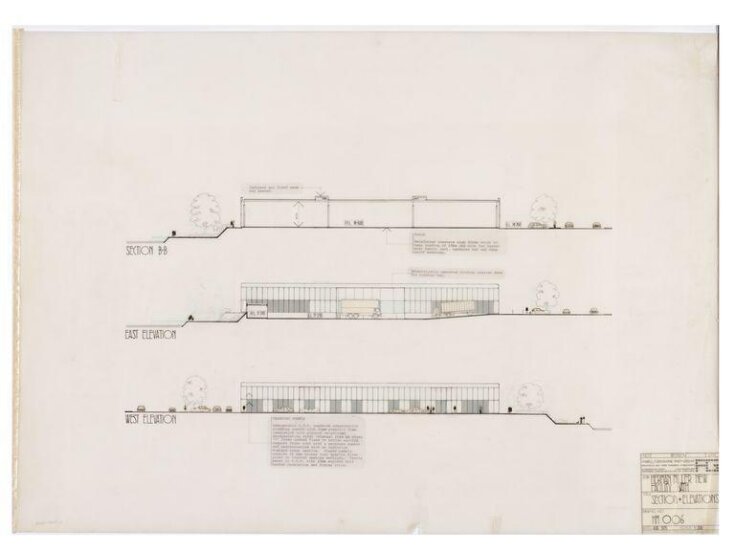 Section and elevations for the Herman Miller Factory, Bath, UK image