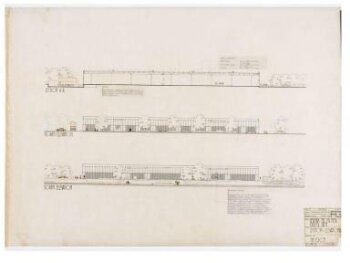 Section and elevations for the Herman Miller Factory, Bath, UK