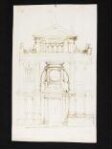 Design for a building facade (recto), and for a facade of a church (verso) thumbnail 2