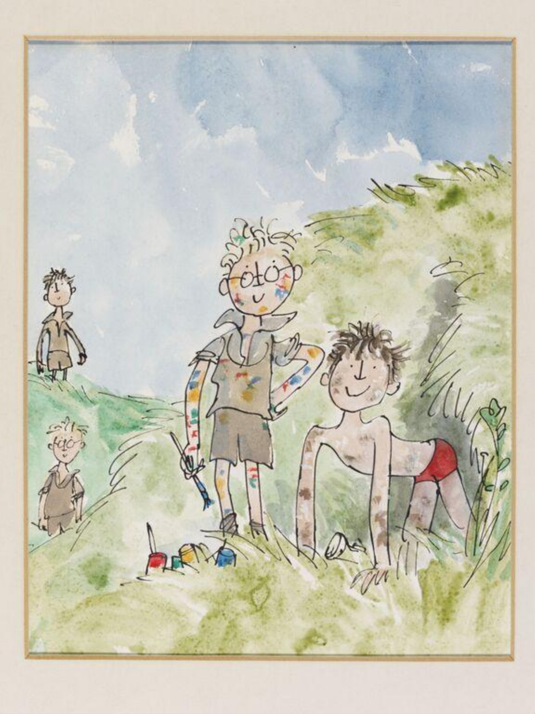 Illustration for the cover of 'Typically Jennings', Quentin Blake, 1969