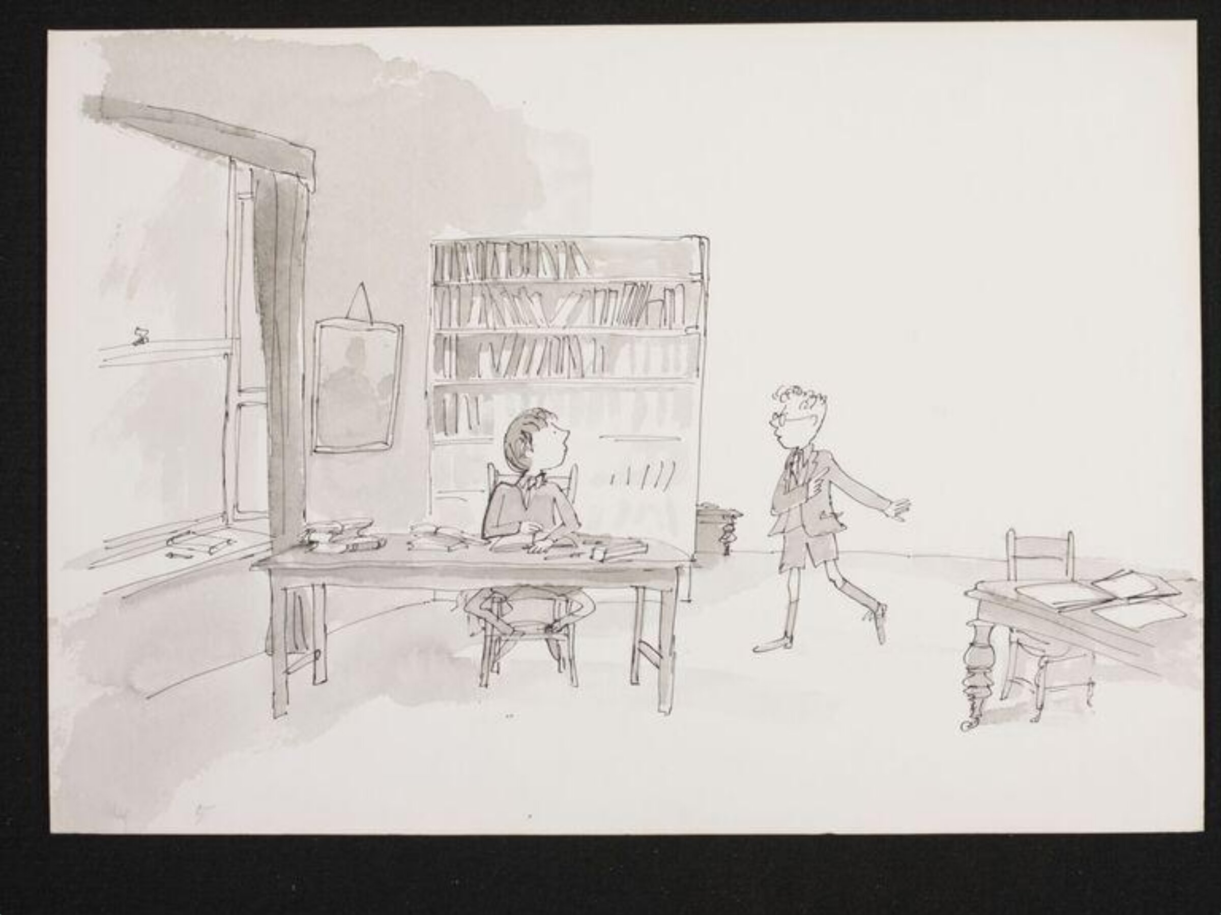 Illustration for the BBC Jackanory edition of Jennings, Quentin Blake, 1969