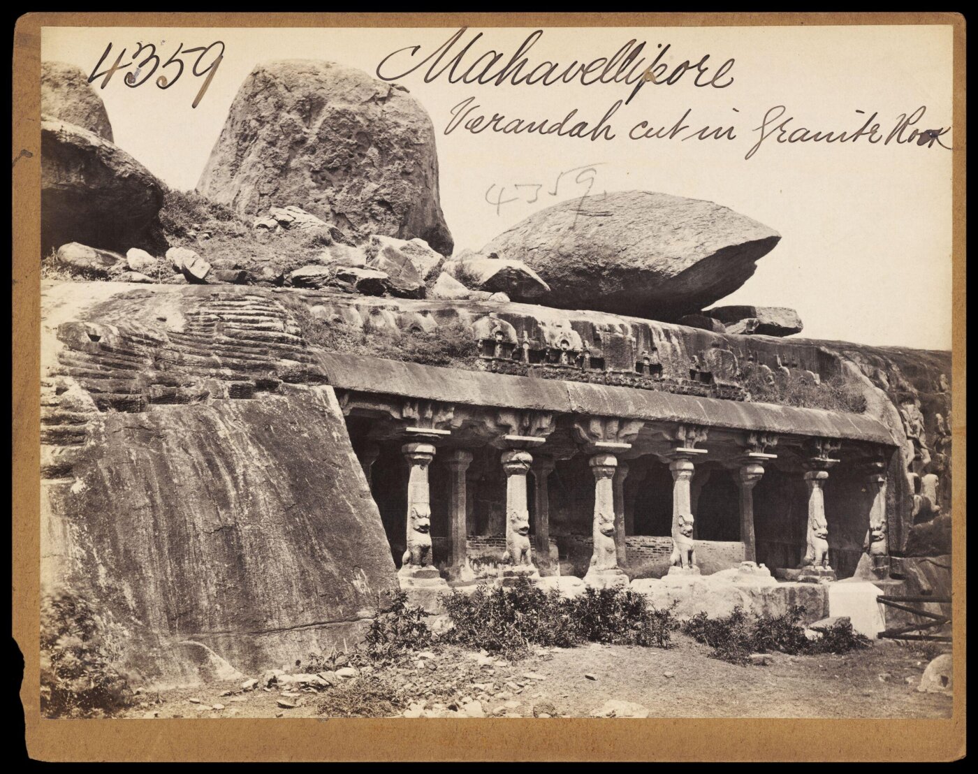 Francis Frith, Mahavellipore. Verandah cut in Granite Rock