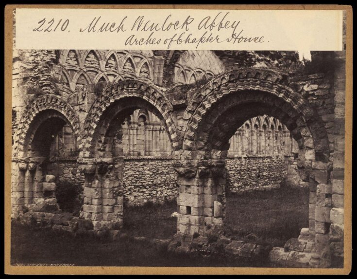 Much Wenlock Abbey.  Arches of Chapter House top image