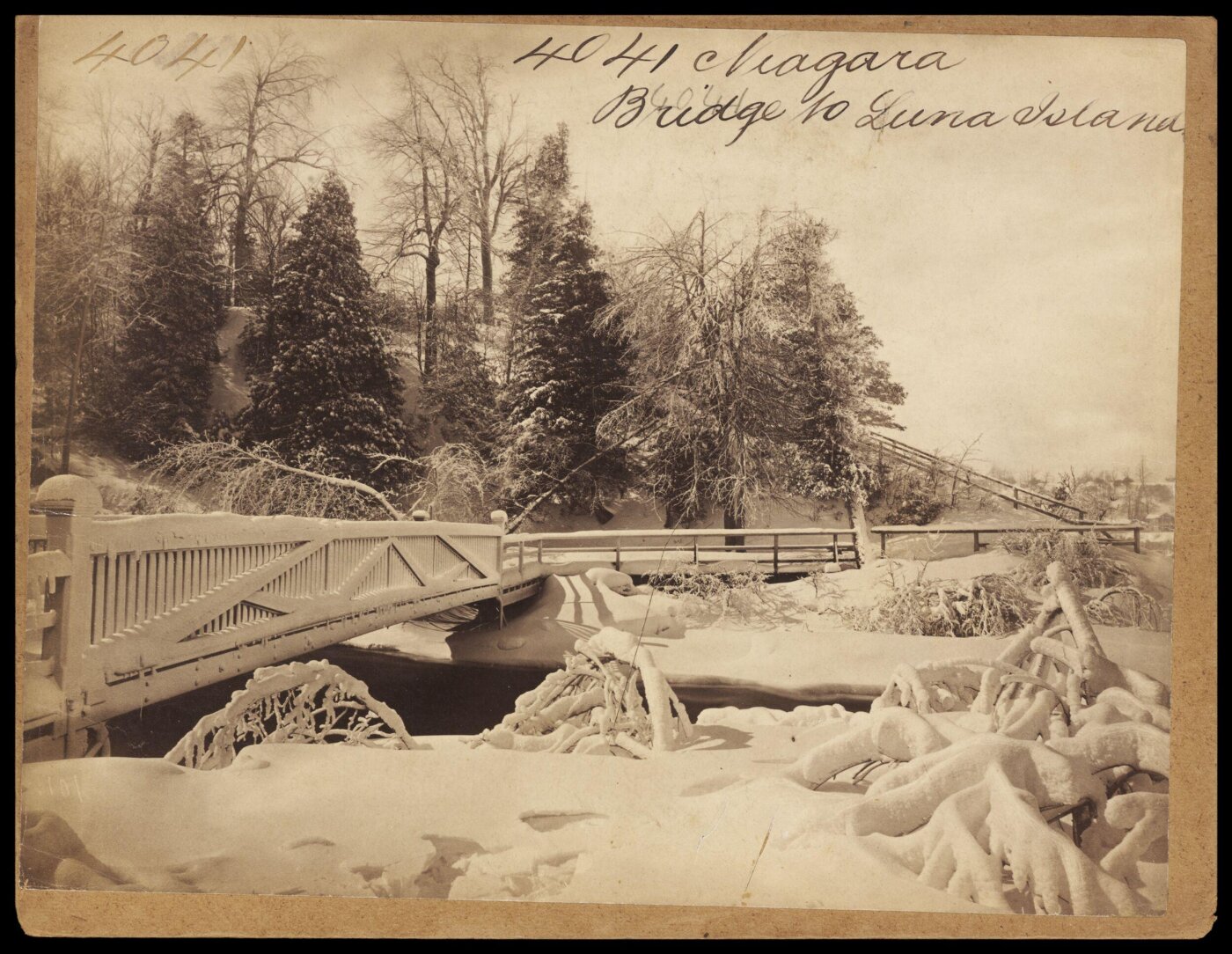 Francis Frith, Niagara.  Bridge to Luna Island