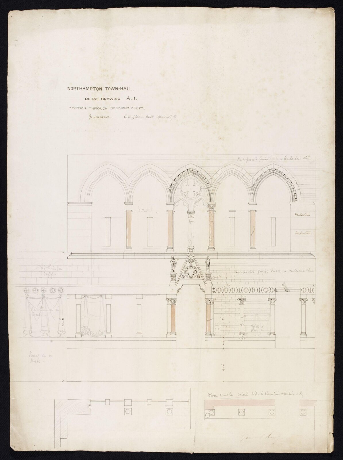 Drawing, Edward William Godwin, April 14 1862