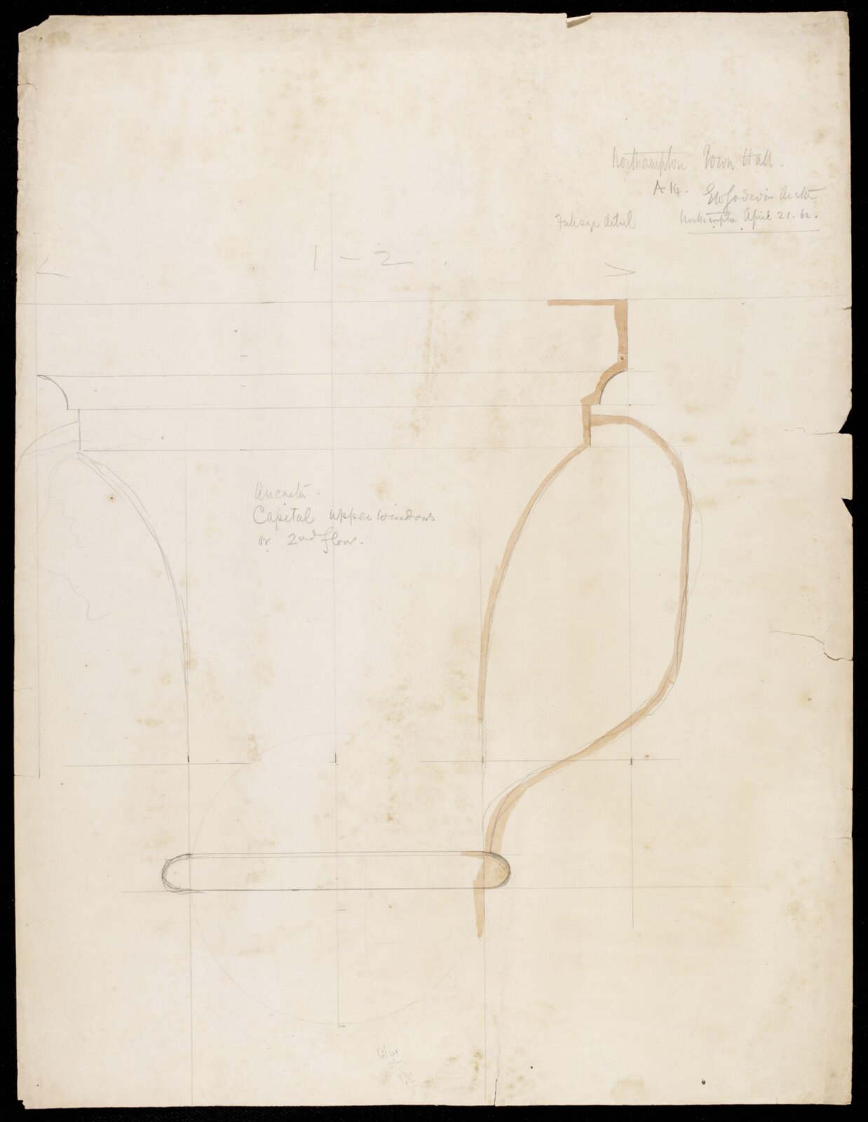 Drawing, Edward William Godwin, 21 April 1862