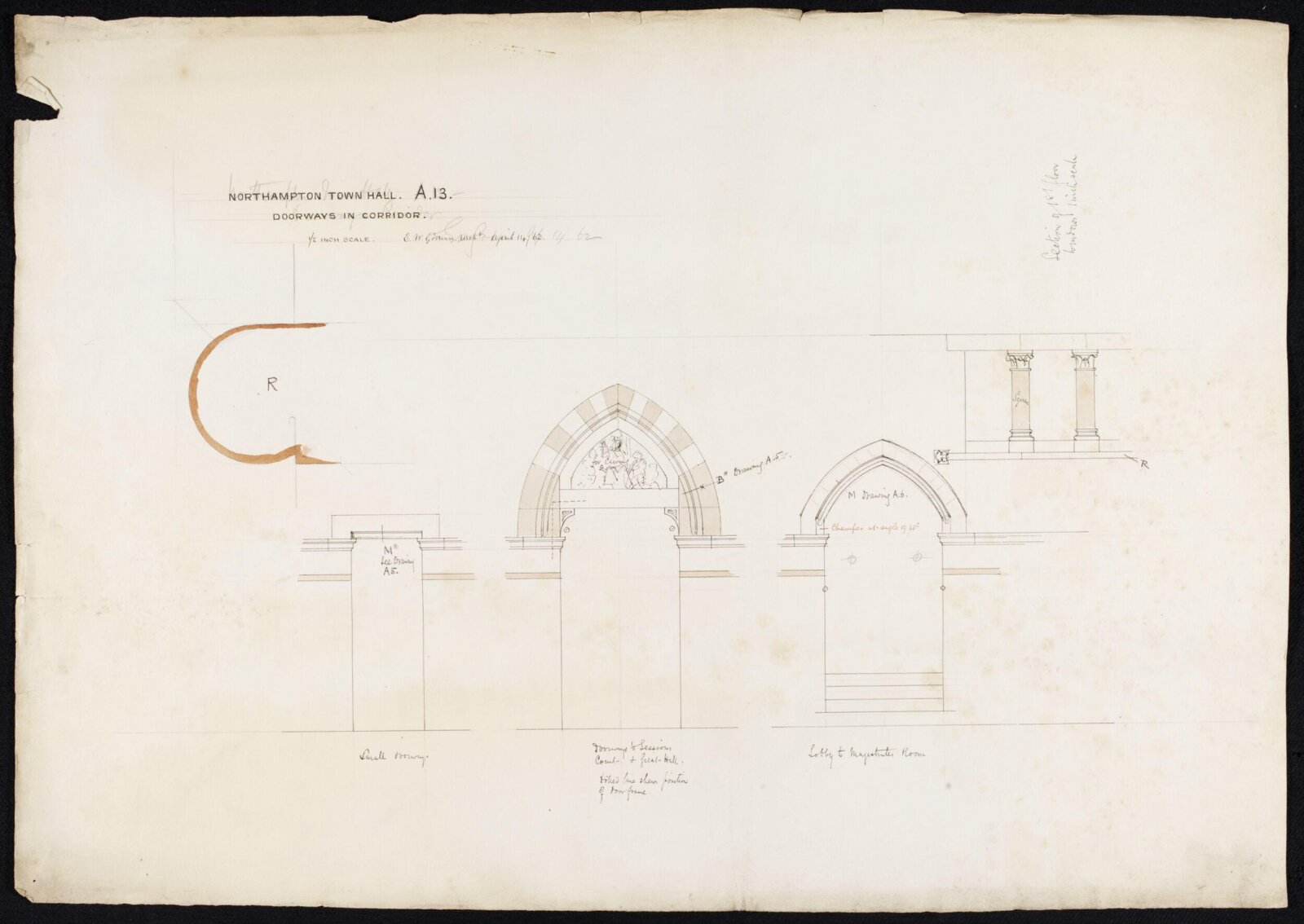 Drawing, Edward William Godwin, 14 April 1962