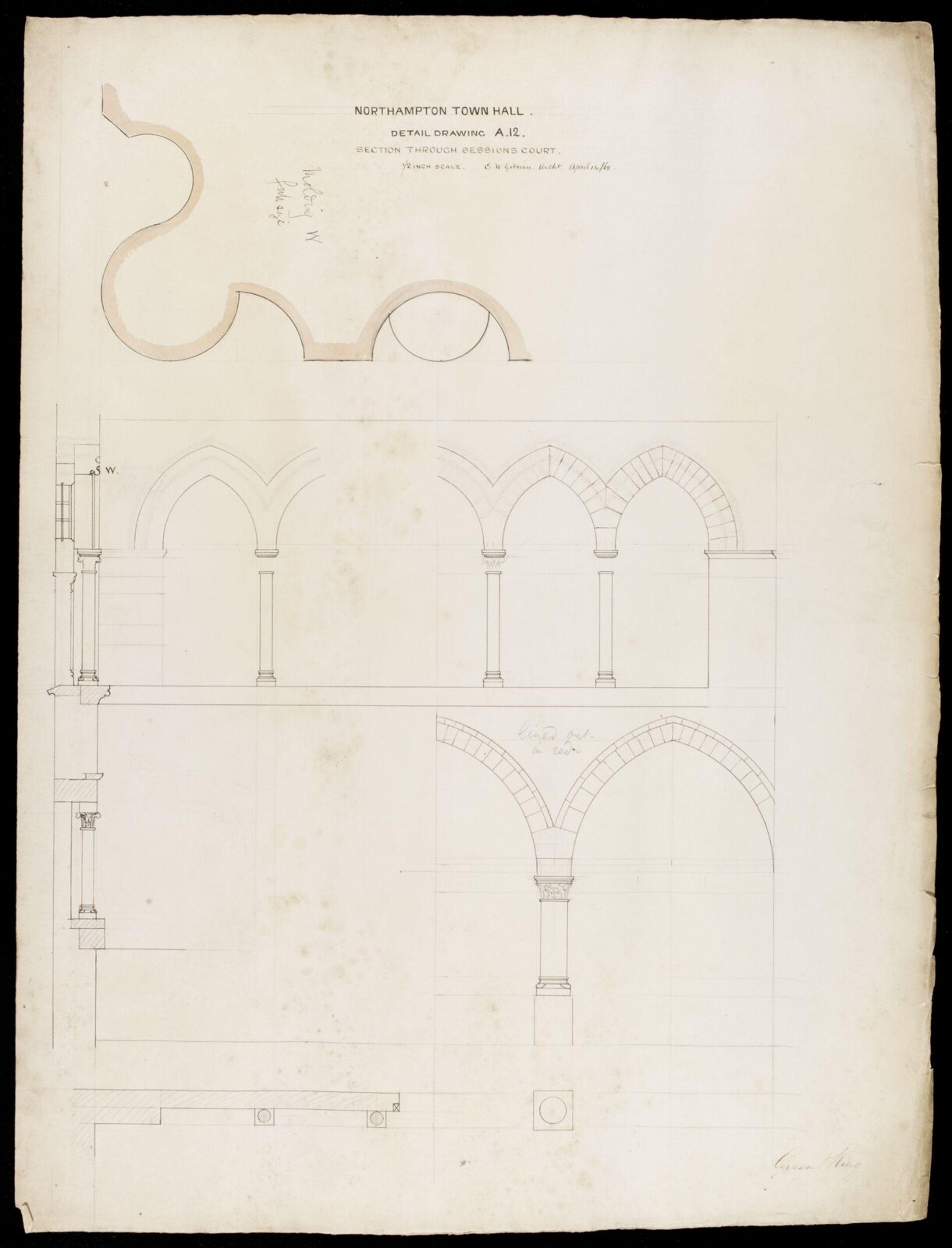 Drawing, Edward William Godwin, 14 April 1862