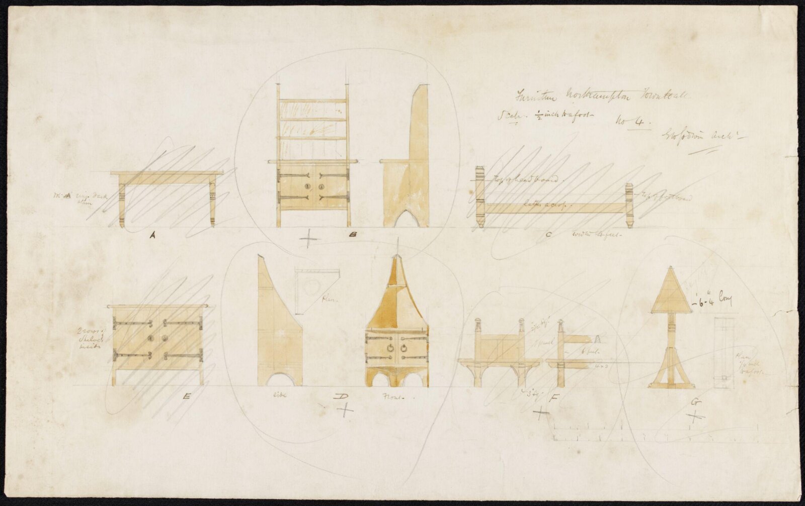 Drawing, Edward William Godwin, 1860-1865