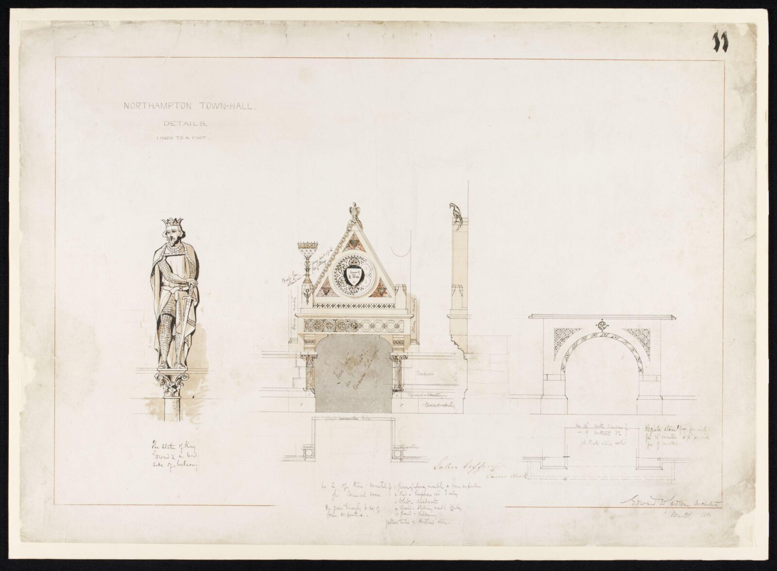 Drawing, Edward William Godwin, 1861