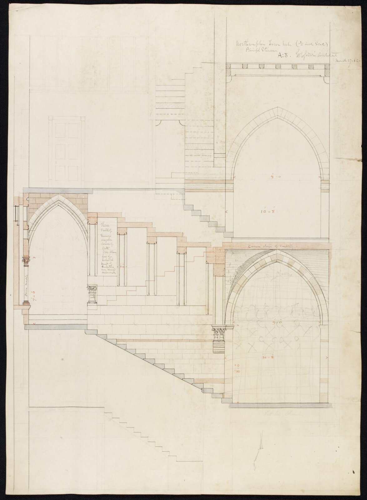 Drawing, Edward William Godwin, 27 March 1862