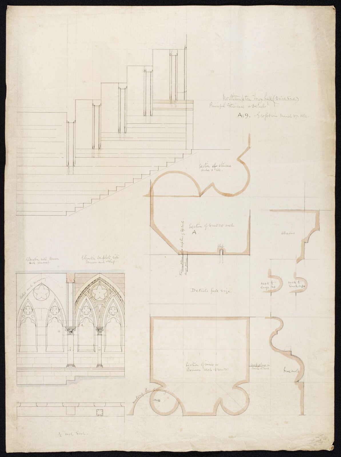 Drawing, Edward William Godwin, 27 March 1862