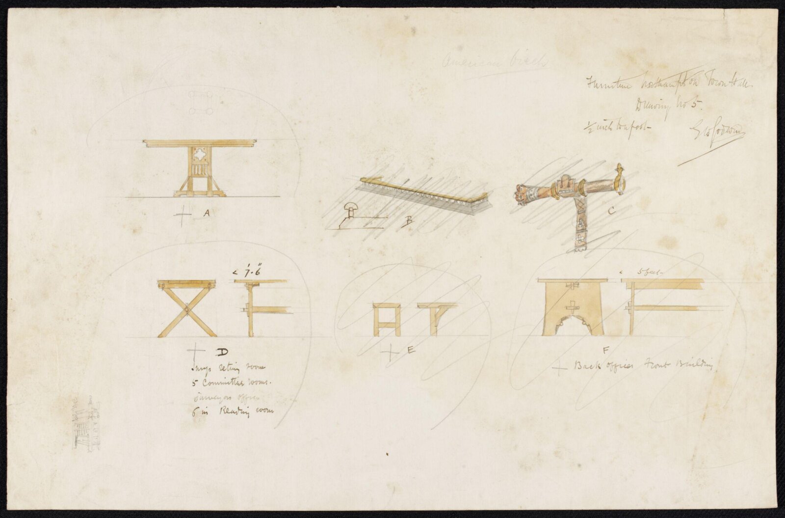 Drawing, Edward William Godwin, 1860-1865