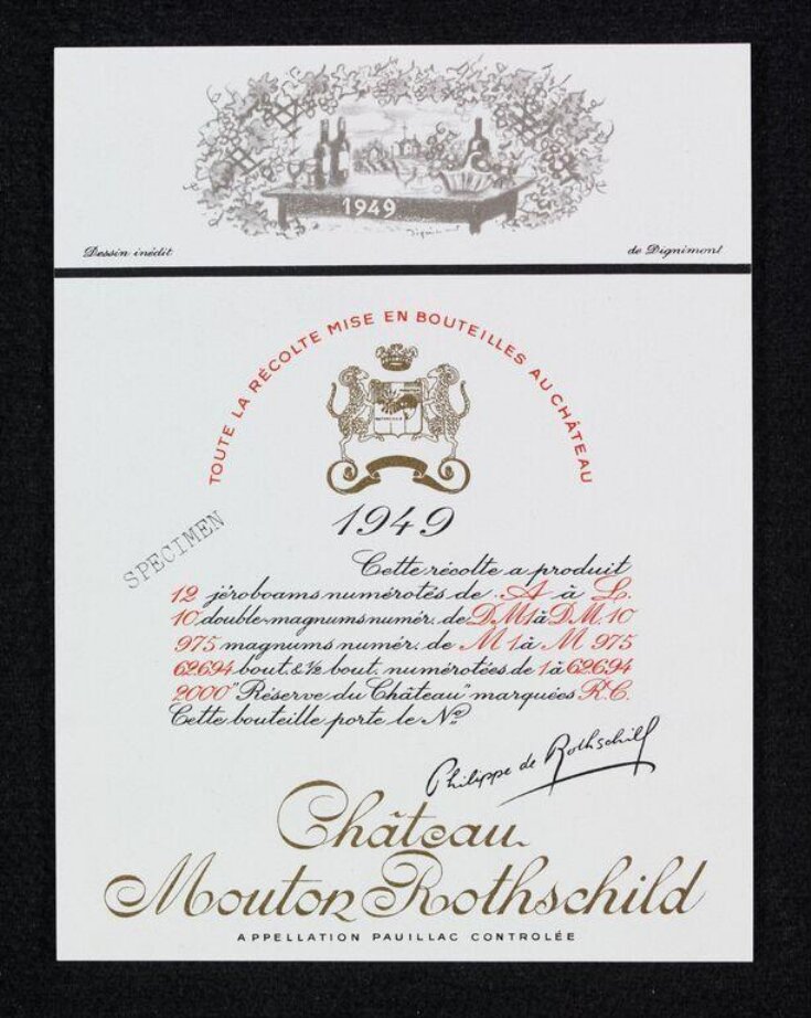 wine bottle label for Chateau Mouton Rothschild top image